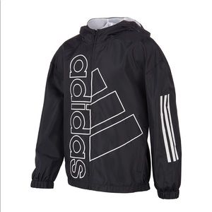 Adidas Black Boys Lightweight Windbreaker NWT